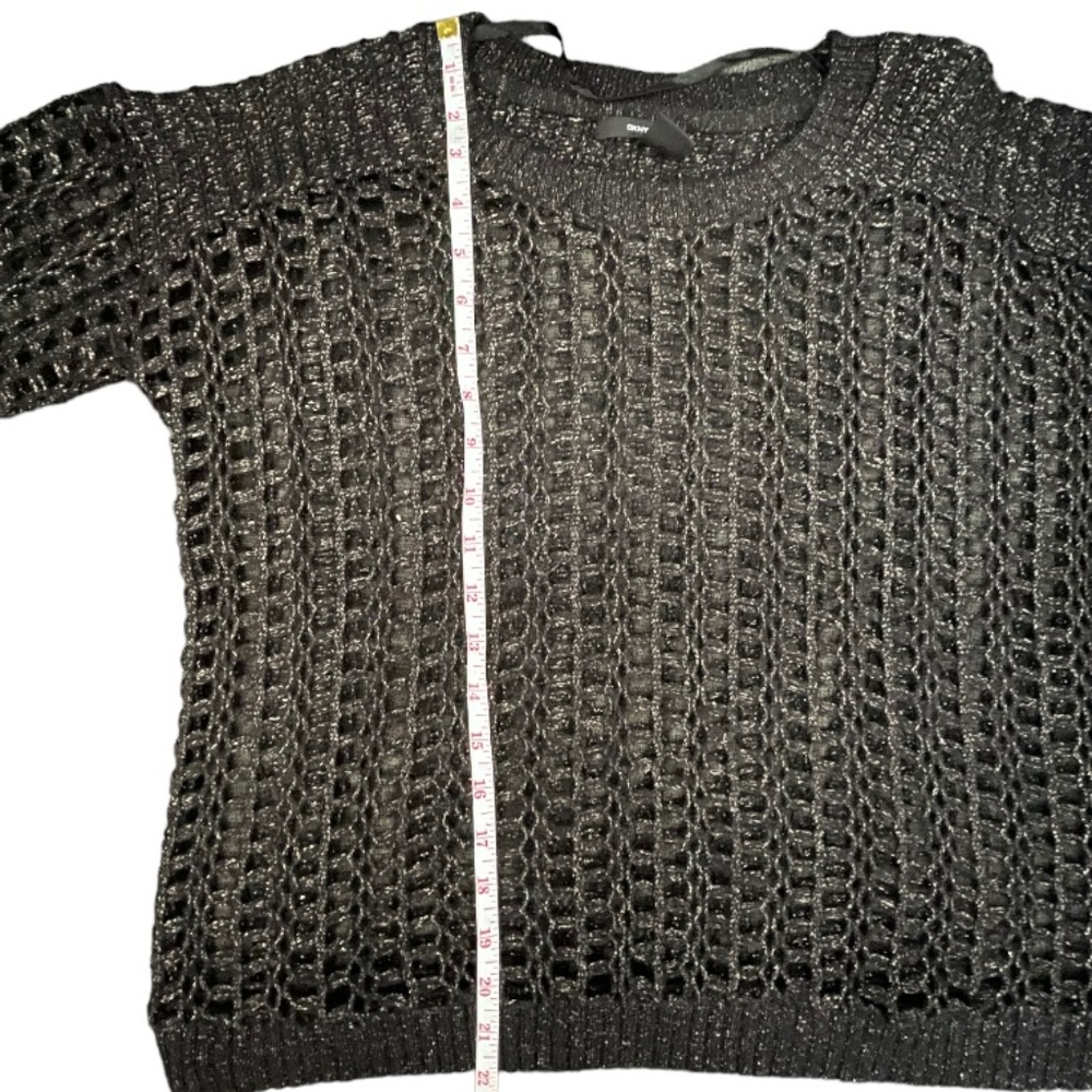 DKNY //Sparkly Black Sweater Crew Neck Overlay🖤✨ - Picture 8 of 10